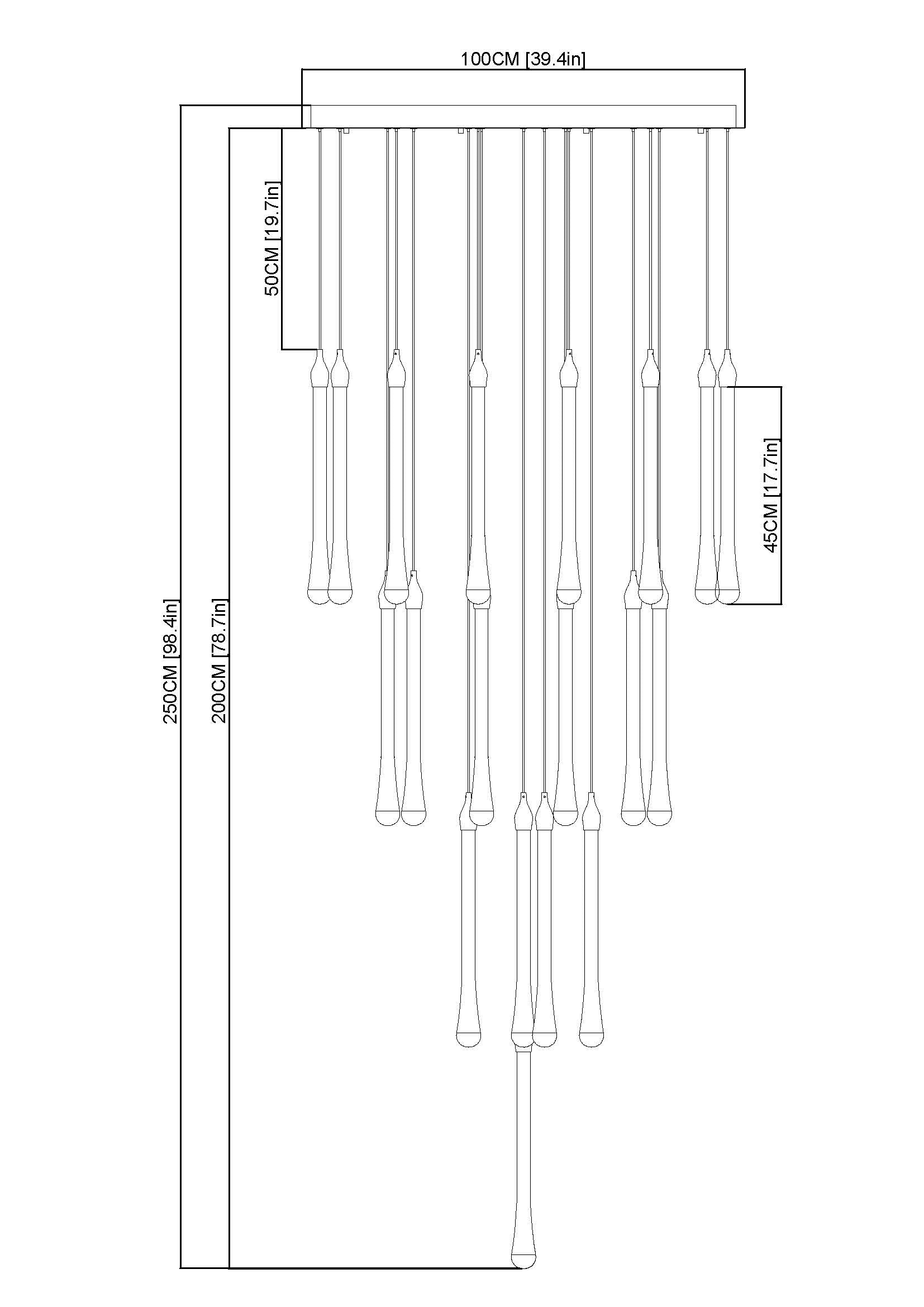 Fere 30 Head Flush Mount Chandelier